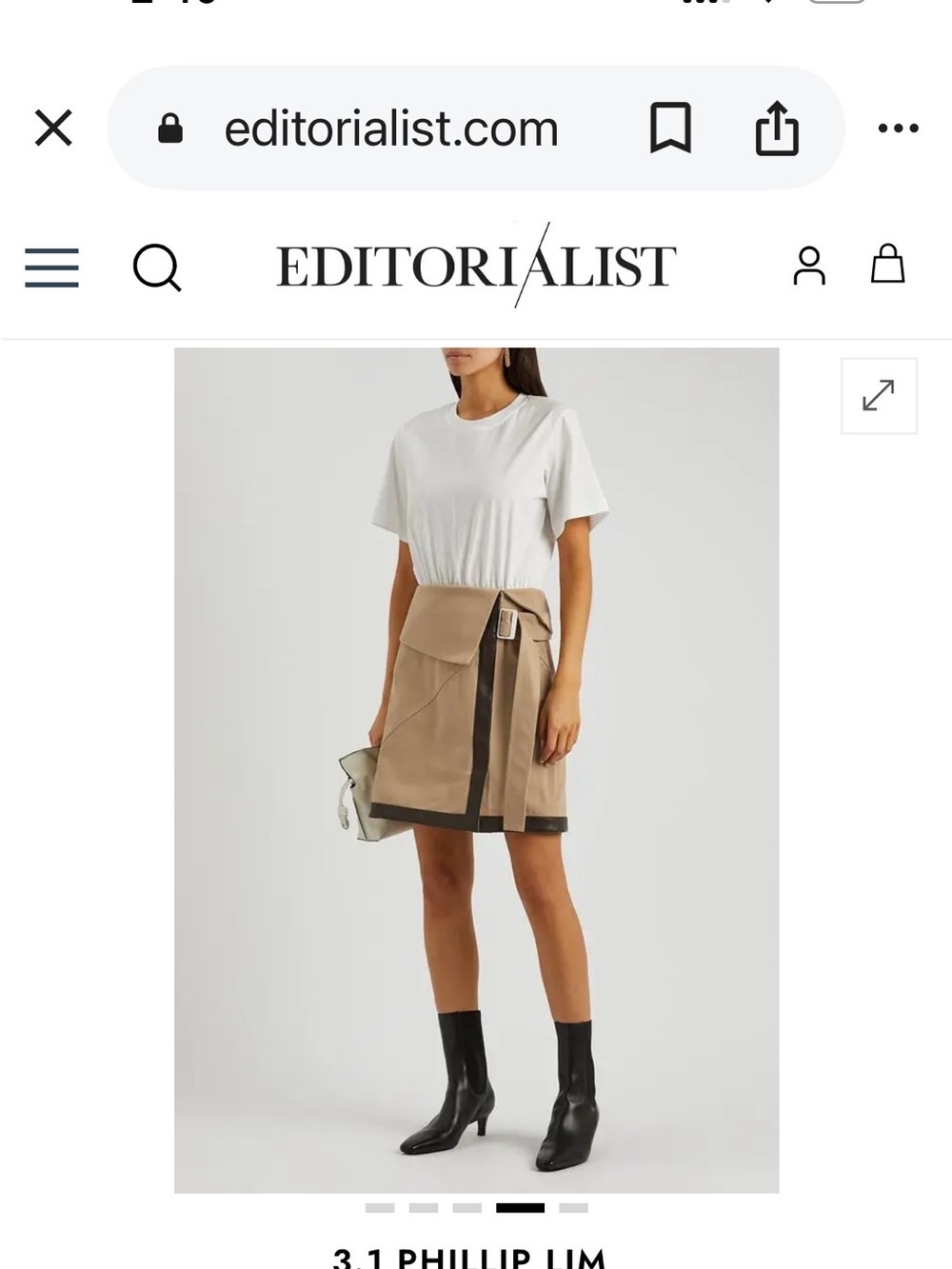 3.1 Phillip Lim Panelled Cotton and Twill Dress
